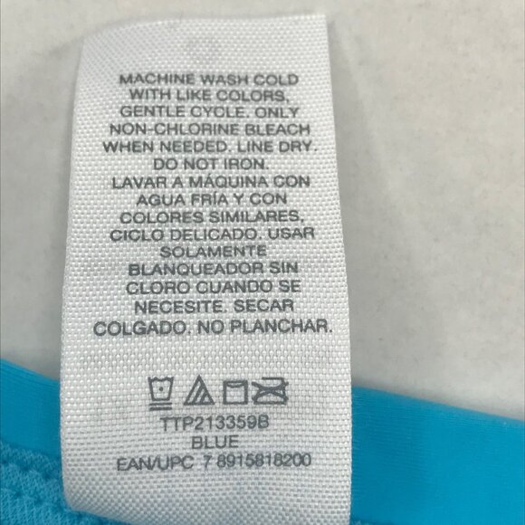 Time And Tru Women's Size 1X High Leg Shirred Back Cheeky Swim Bottom Aqua New - Picture 6 of 9